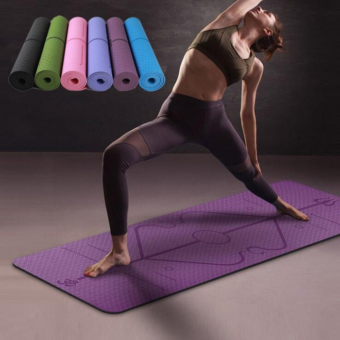 Non Slip Position Line Yoga Mat