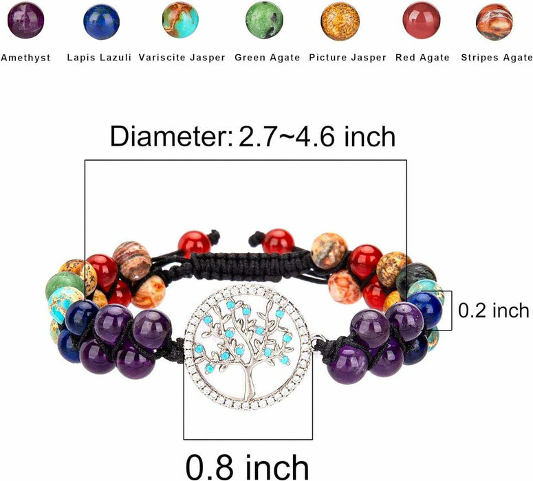 Description of  7 Stone Chakra Bead Bracelet for Women