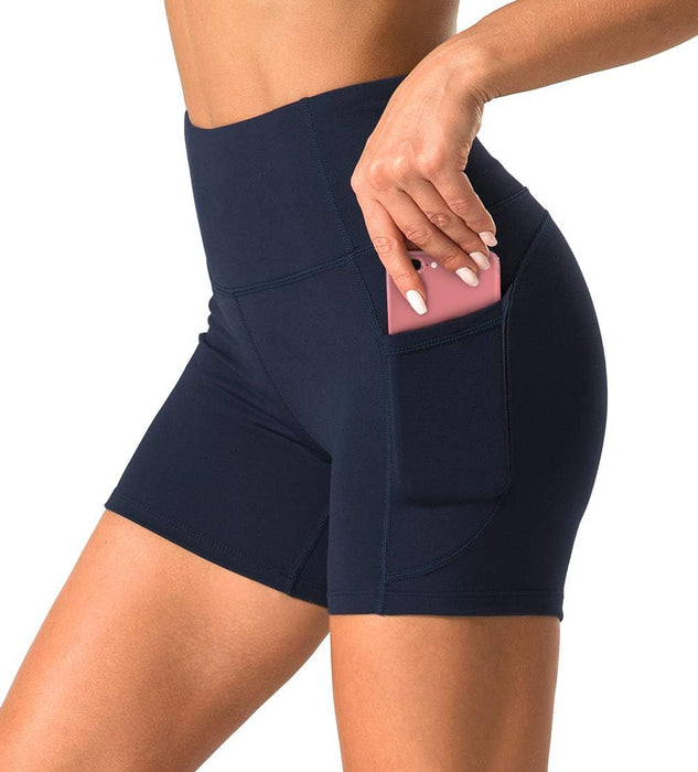 High Waist Workout Shorts for Women with Side Pockets